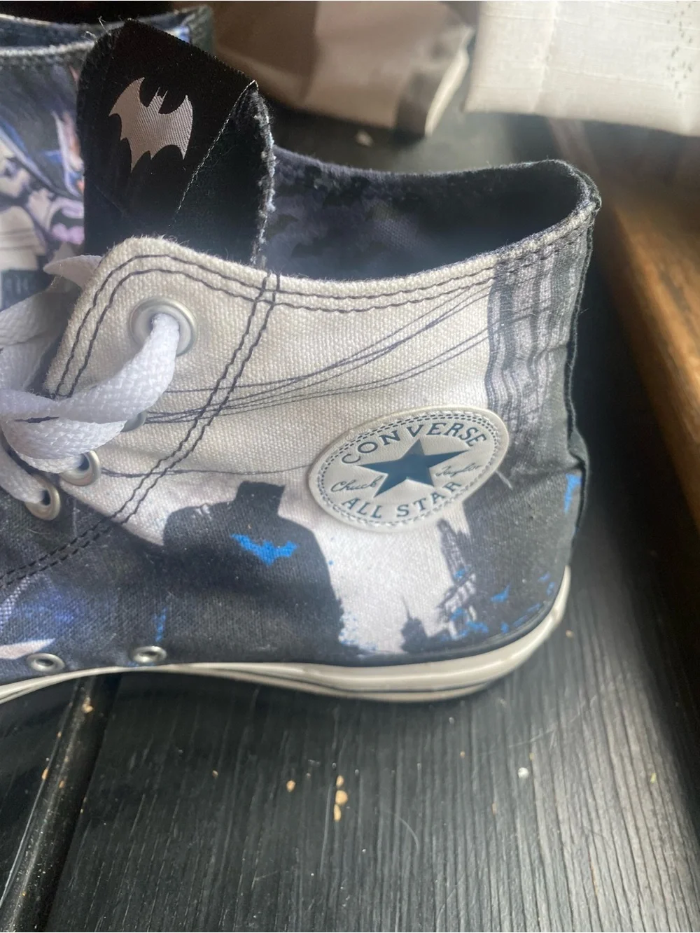 DC Comics High Top Sneakers - Black/Blue Graphic Converse